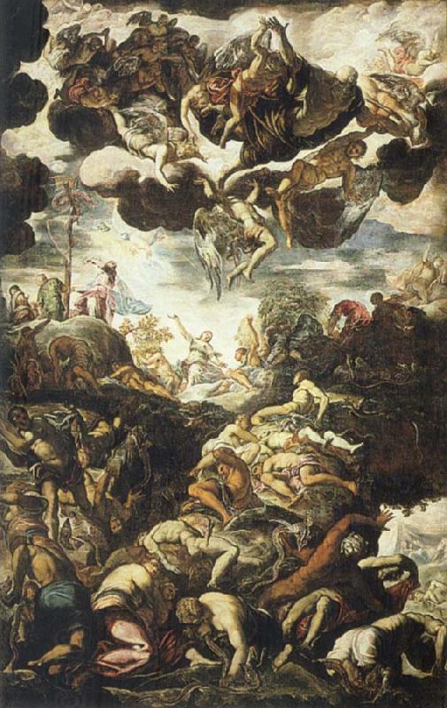 TINTORETTO, Jacopo Miracle of the Brazen Serpent China oil painting art